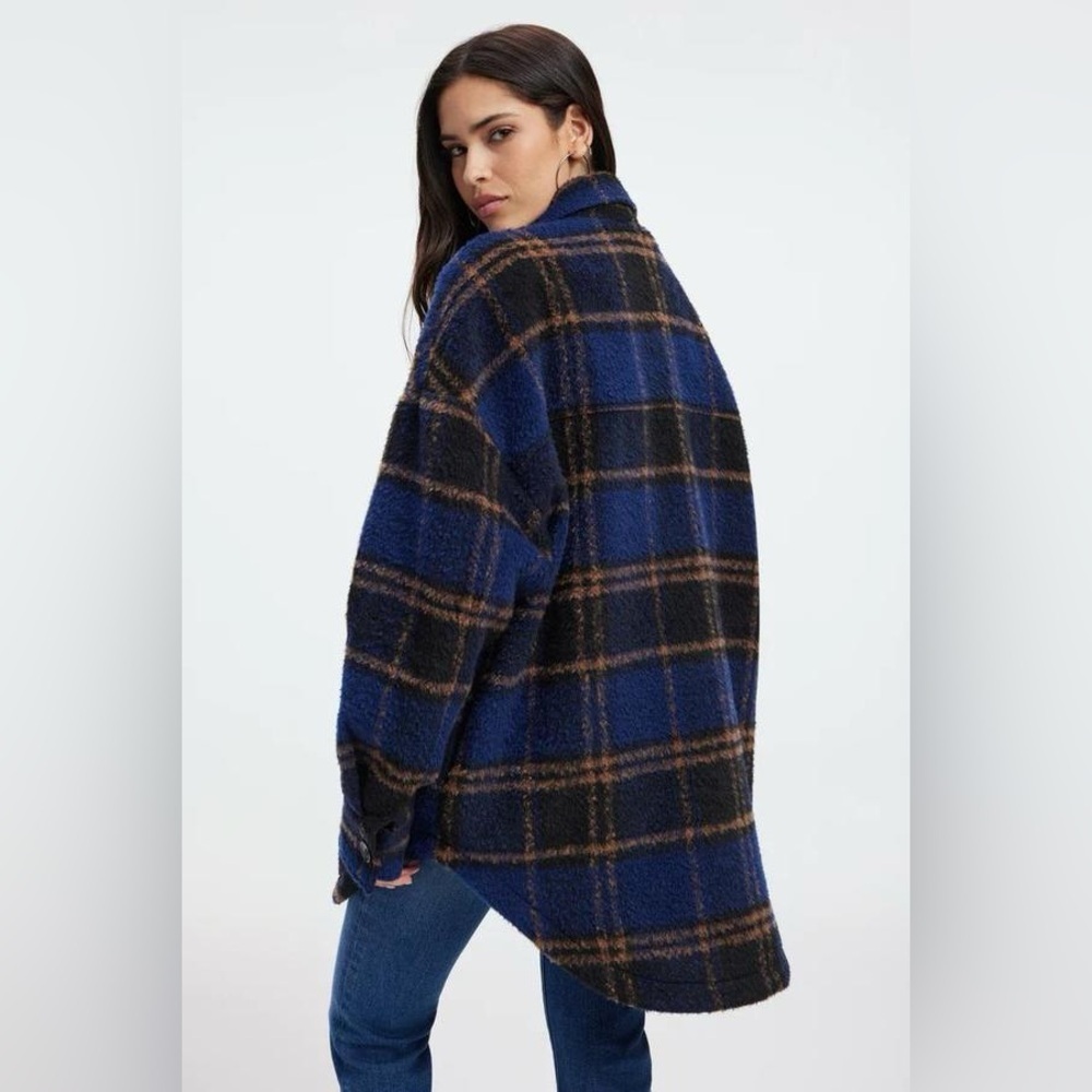 NWT Good American women’s plaid oversized shacket size 5/6 - Picture 4 of 15